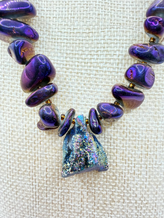 Violet Current Quartz Necklace