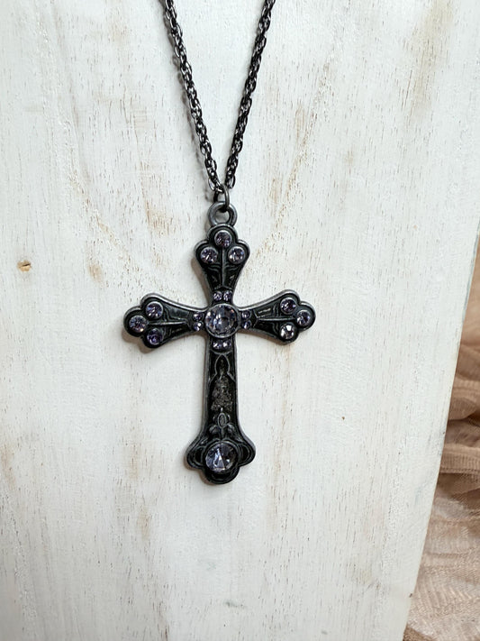 Ashen Cross Necklace