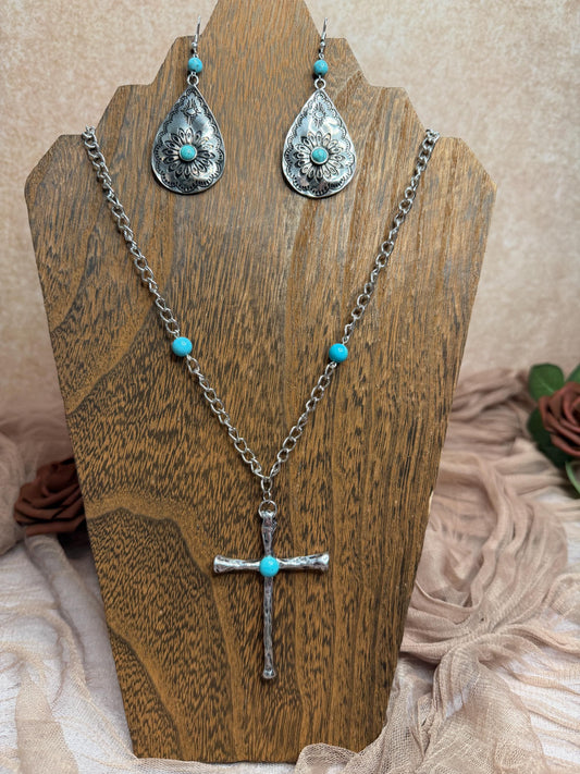 Backroad Cross Necklace