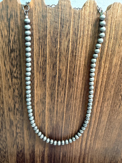 Silver Beaded Necklace | Western Navajo Pearl Style Necklace | 18" Layering Necklace | Cowgirl Jewelry | Gift for Her | Westward Necklace