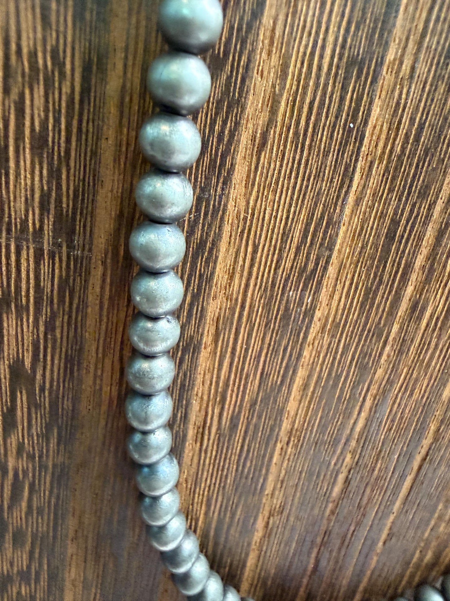 Silver Beaded Necklace | Western Navajo Pearl Style Necklace | 18" Layering Necklace | Cowgirl Jewelry | Gift for Her | Westward Necklace