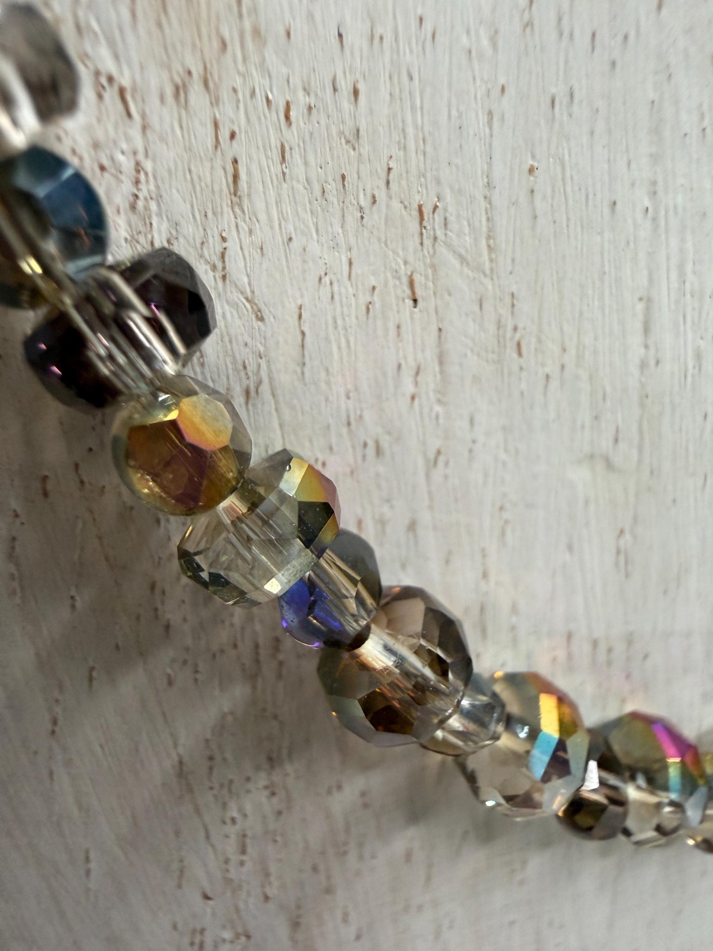 18" Crystal Necklace | Handmade Iridescent Crystal Necklace | Minimalist Statement Necklace | Boutique Jewelry | Smoke and Mirrors  Necklace