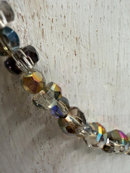 18" Crystal Necklace | Handmade Iridescent Crystal Necklace | Minimalist Statement Necklace | Boutique Jewelry | Smoke and Mirrors  Necklace