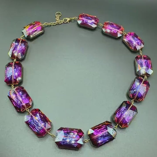 Video of purple crystal necklace
