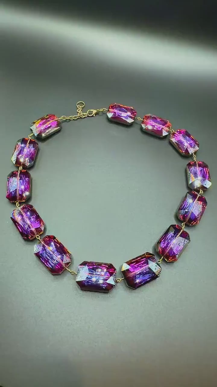 Video of purple crystal necklace